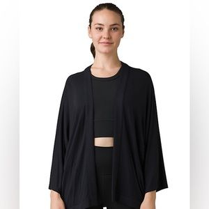 NWT Prana Foundation Seabrook Wrap Sweater Black Small Lightweight SOFT Relaxed